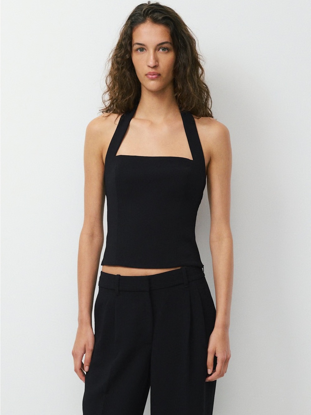Aritzia Black Halter Top